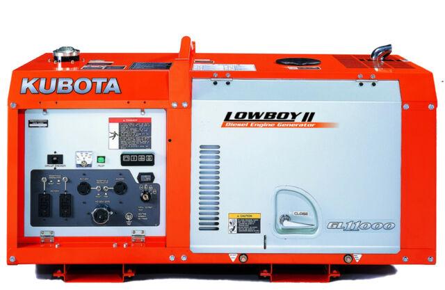 Kubota GL11000-TM Lowboy ll Series 11kW Liquid Cooled Single Phase Diesel Generator New