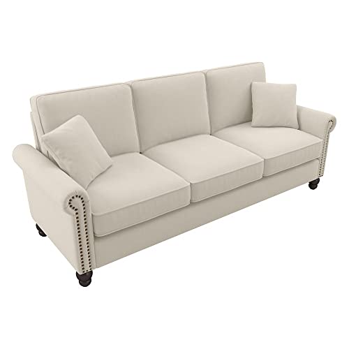 Bush Furniture Coventry Sofa, 85W, Cream Herringbone Fabric