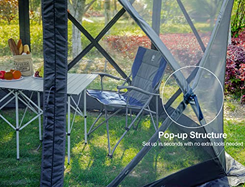 EVER ADVANCED Screen House Room, Instant Cabin Tent, Outdoor Screened Canopy Tent Zippered Pop Up Gazebos 8-10 Person for Patios Shelter,Black