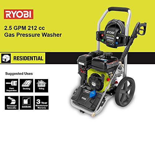 RYOBI RY80588A 3,200 PSI 2.5 GPM 212 cc Gas Pressure Washer