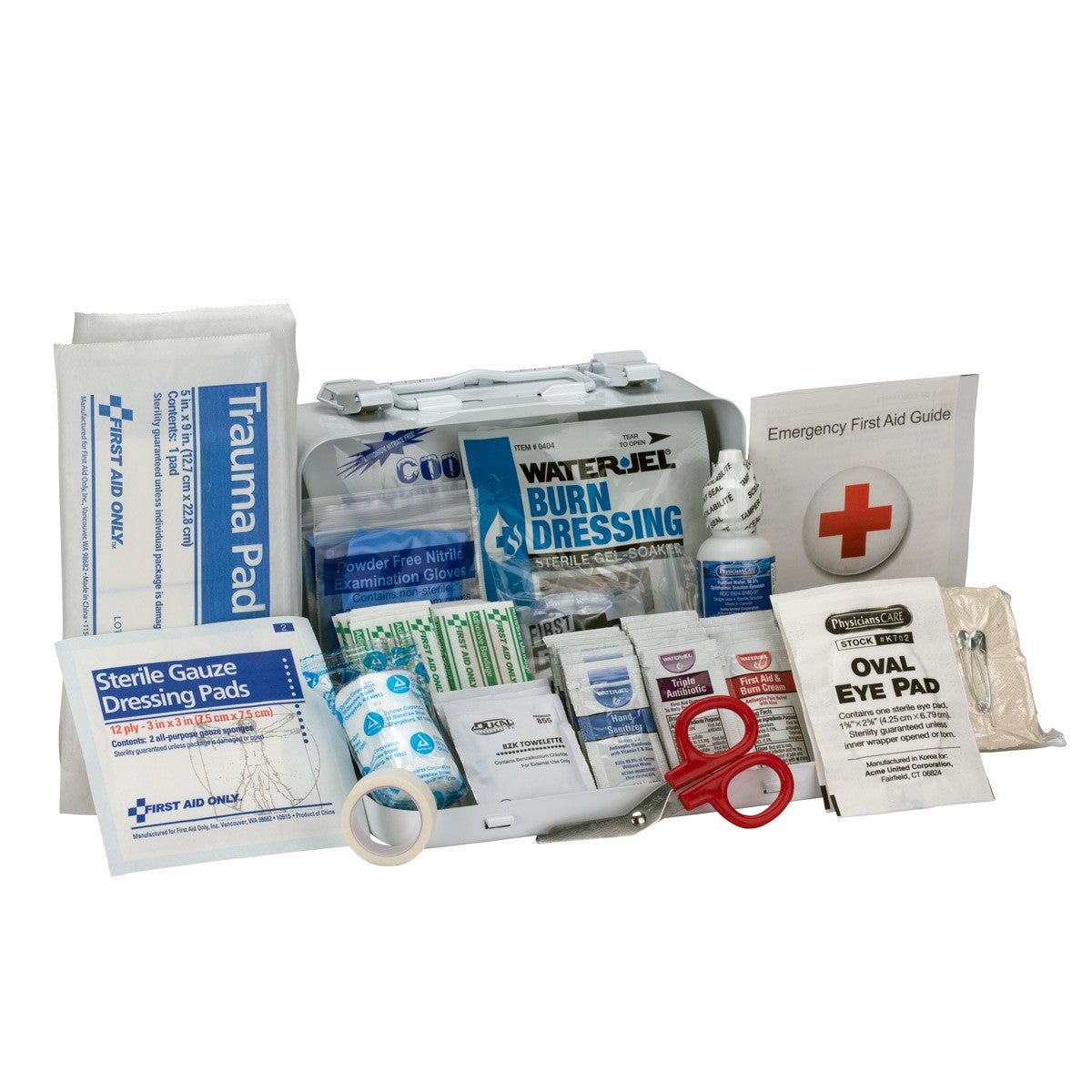 First Aid Only 10 Person First Aid Kit, ANSI A, Metal Case (5 per order)