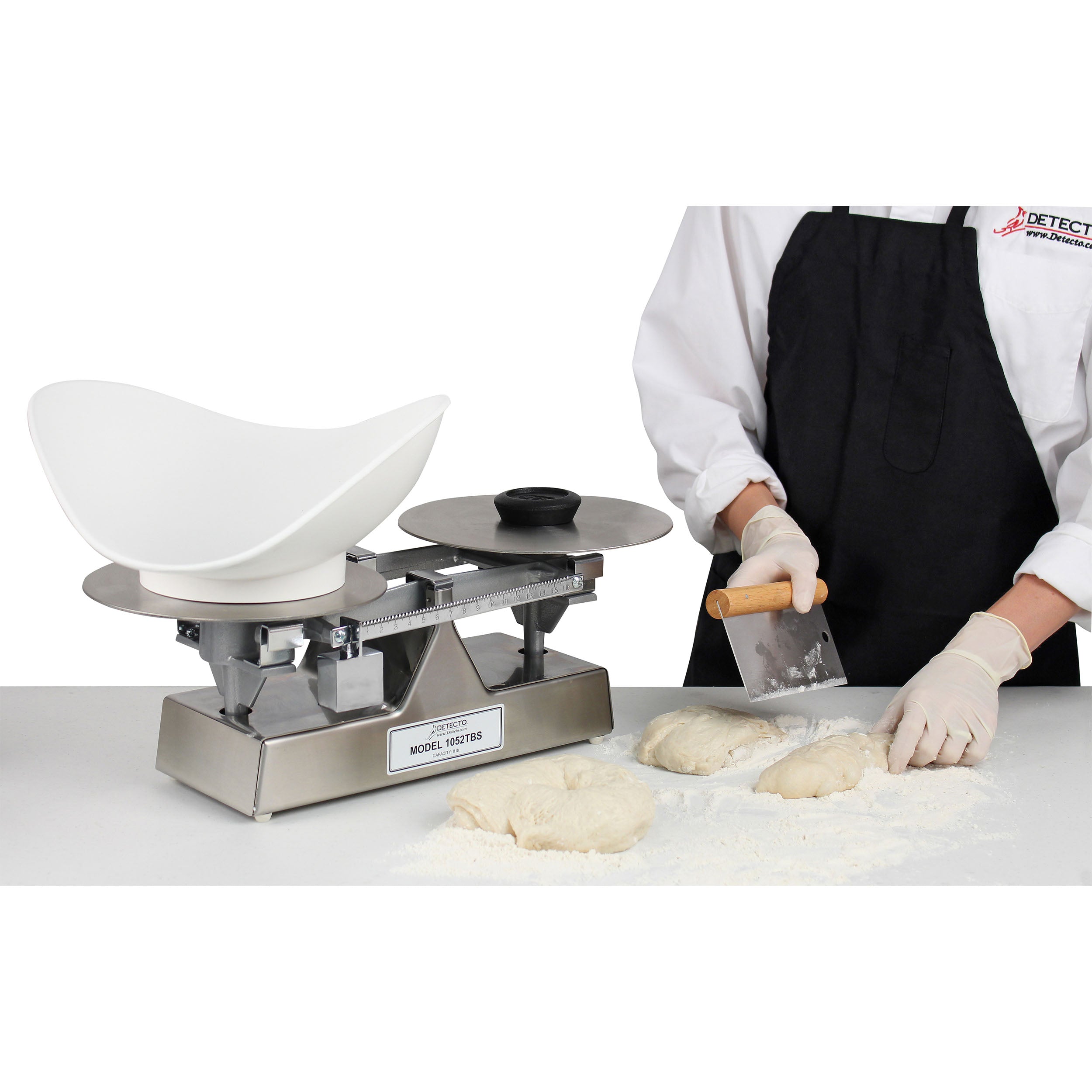 Detecto Mechanical Stainless Steel Baker Dough Scale with Scoop