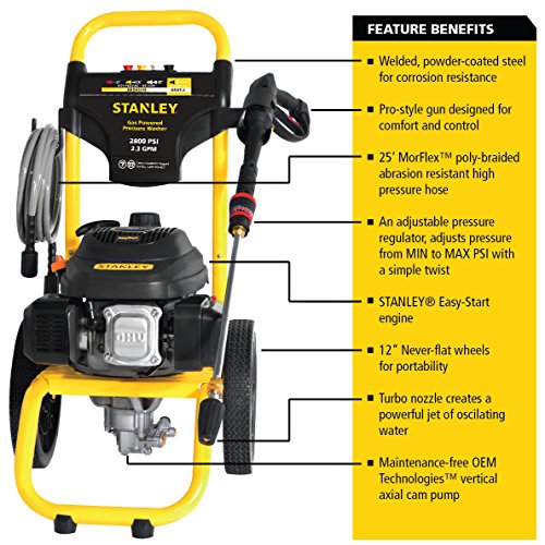 STANLEY SXPW2823 2800 PSI @ 2.3 GPM Gas Pressure Washer Powered by STANLEY (50-State)