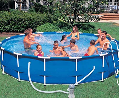 XLBHSH Paddling Pool Swimming Pool Round Frame Above Ground Pool Pond Family Swimming Pool Metal Frame Structure Pool with Filter Pump 120In×30In