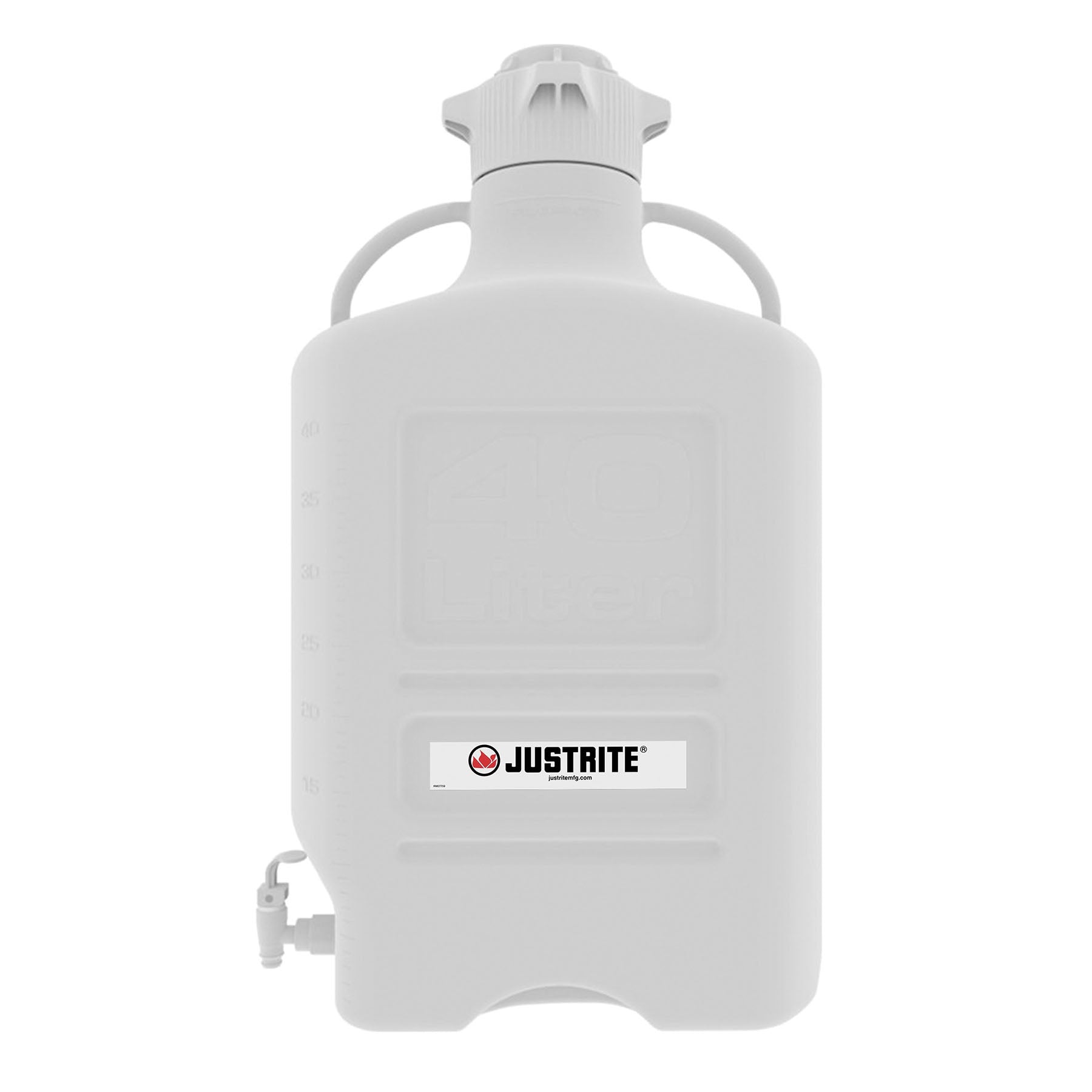 Justrite Carboy, High-Density Polyethylene (HDPE), 120 mm Cap, With Spigot