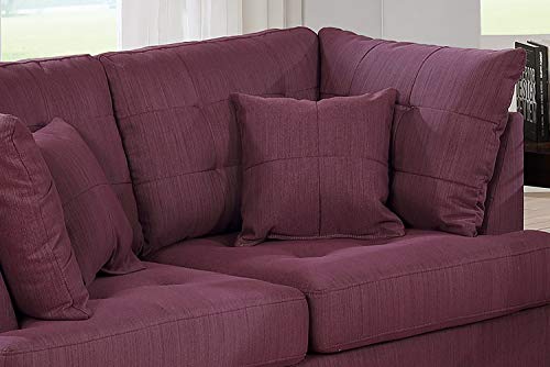 Bobkona 2-Pcs Sofa & Loveseat Purple