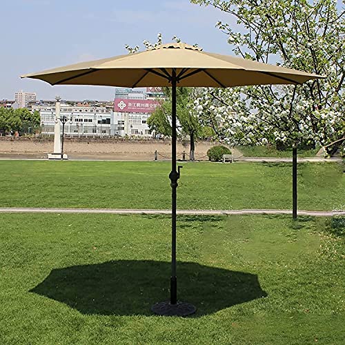 Patio Umbrella Patio Canopy Round Patio Outdoor Garden Umbrella,Crank Handle for Family Beach Barbecue Bar Camping Balcony GCSQF210526(Color:Brown;Size:2.5x2.7m)