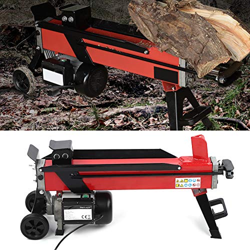 Zerone Electric Log Splitter, Power Hydraulic Wood Cutter Portable Outdoor Log Splitter with 7-Tons Splitting Force 2200W 15A US Plug