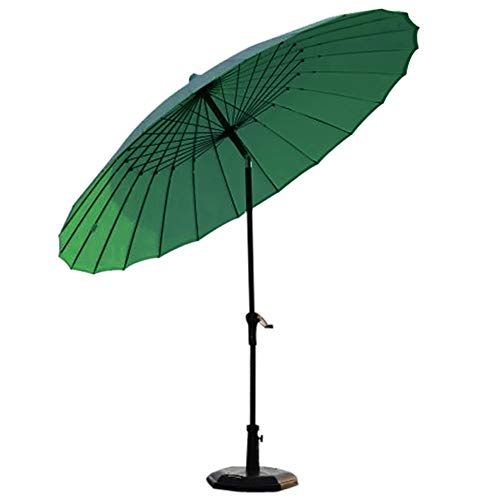 WGE Round Outdoor Parasol Garden Umbrella, Patio Market Table Umbrella with Push Button Tilt & Crank, Beach Pool Umbrella - 24 Ribs