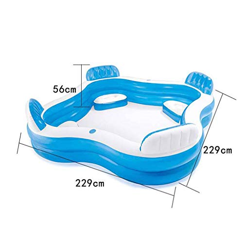 Swimming Pool, Children's Pool, Large Family Swimming Pool, Ocean Ball Pool, Family Lounge Pool with 4 Seating Edges 229 X 229 X 66 cm,Four Seater