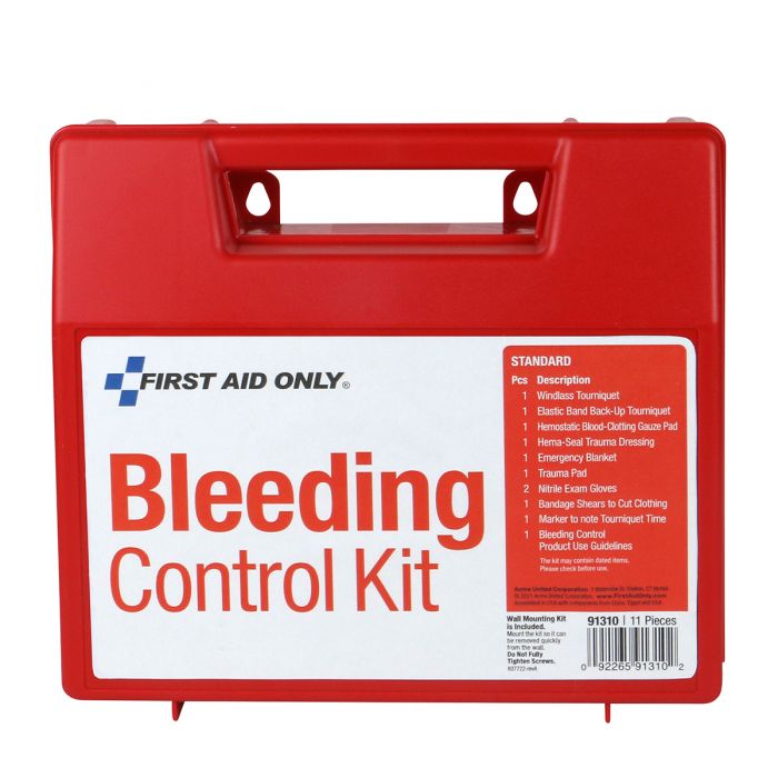 First Aid Only Bleeding Control Wall Station Standard Kit (Case of 3)