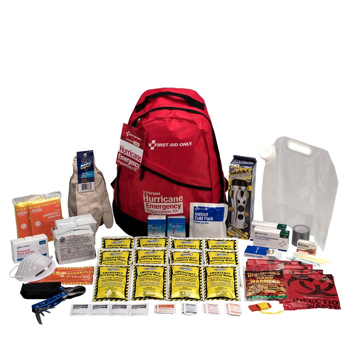 First Aid Only 2 Person Emergency Preparedness Hurricane Backpack (2 per order)