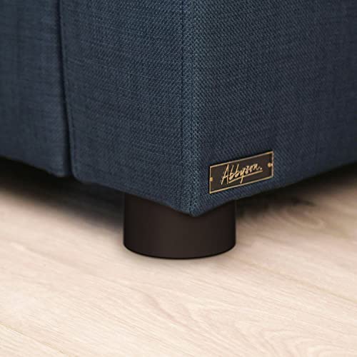 Abbyson Living Fabric Upholstered Reversible Chaise and Storage Sofa Bed Sectional, Navy Blue