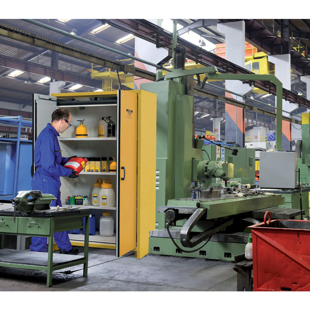 Justrite EN Flammable Safety Cabinet, 30-Minute, 45 Gallon, 2 Hybrid-Close Doors