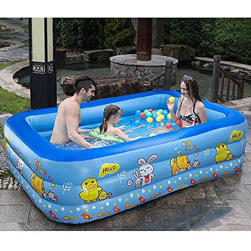 Inflatable Swimming Pool, Family Lounge Pool Kiddie Pool for Kids, Adult, Garden, Backyard, Indoor Outdoor Summer Water Party,2.6M