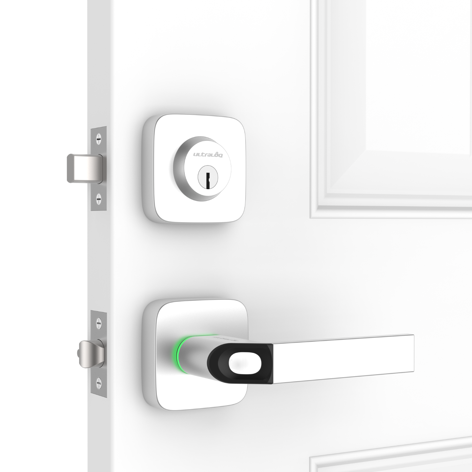 U-Tec COMBO Bluetooth Enabled Fingerprint and Key Fob Two-Point Smart Lock in Satin Nickel New