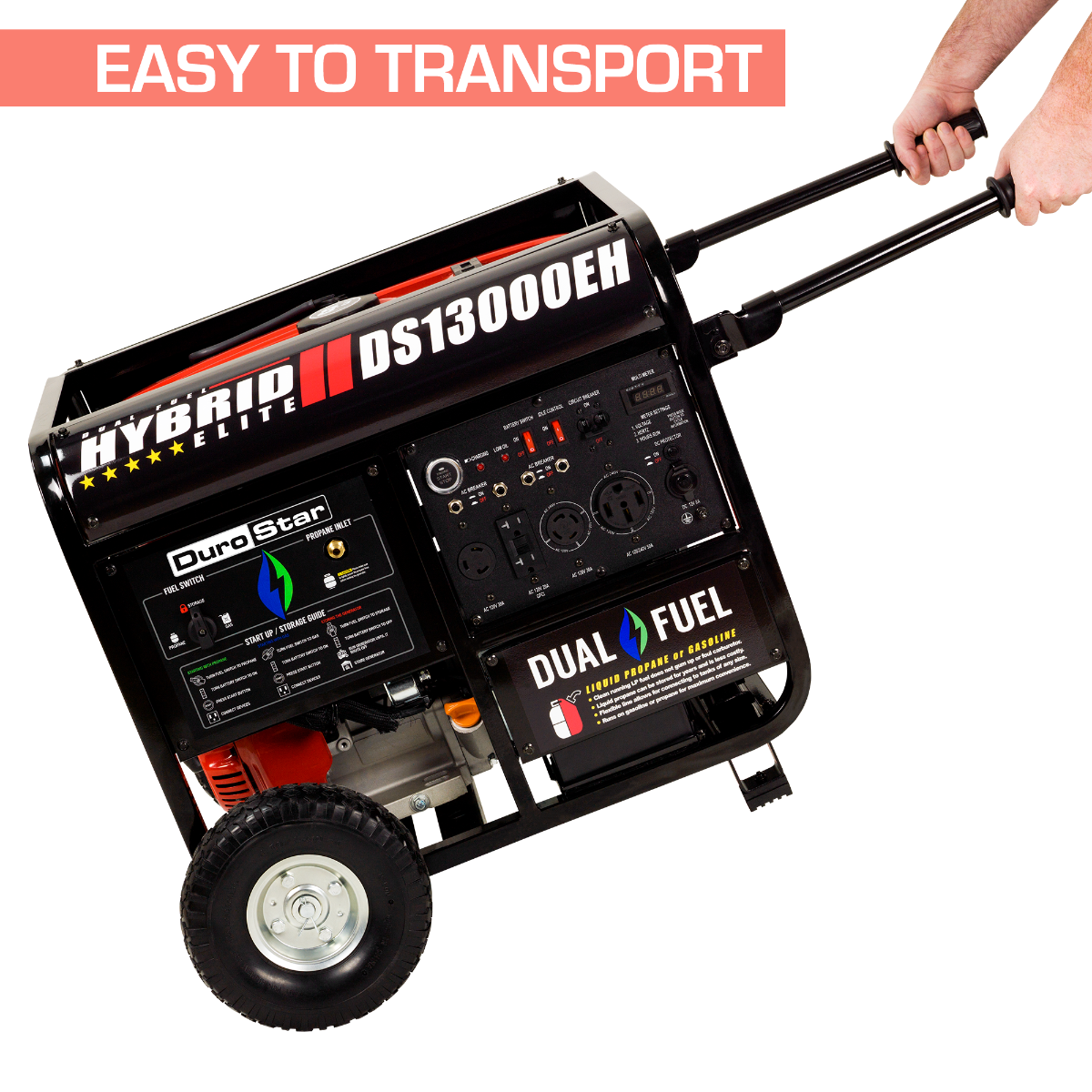 DuroMax / DuroStar DS13000EH 10500W/13000W Electric Start Dual Fuel Generator New (Red Version of XP13000EH)