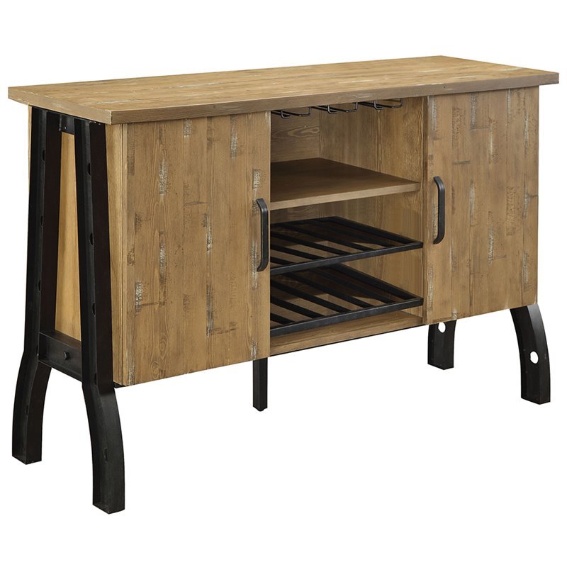 Wine Rack Buffet in Rustic Oak