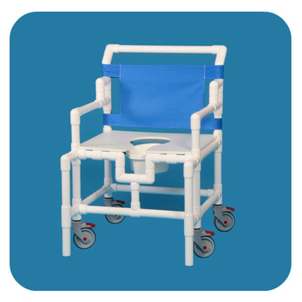 IPU Flat Seat Bariatric Shower Commode Chair with Pail