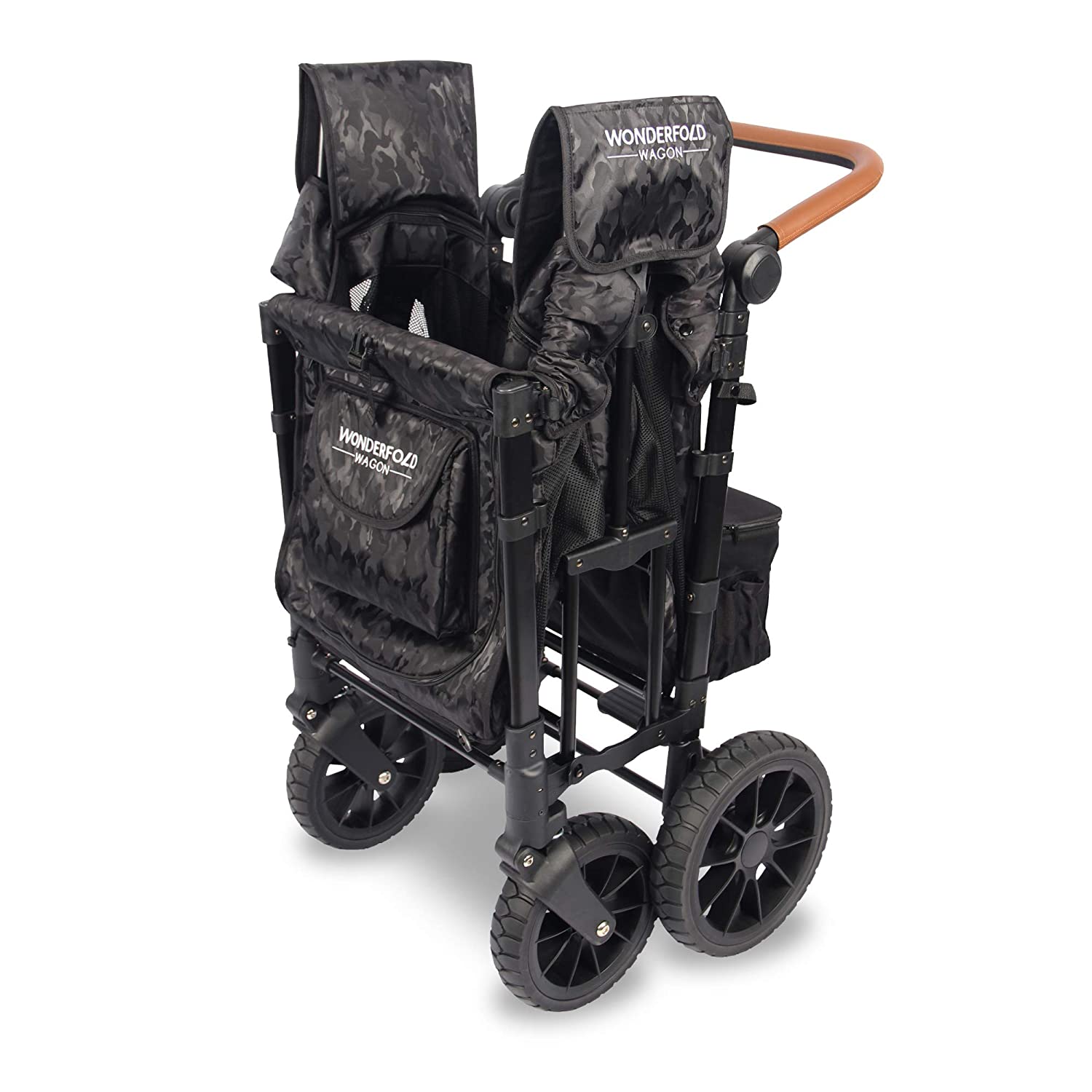 WonderFold W2 Luxe Push/Pull 2-Passenger Stroller Wagon Black Camo New