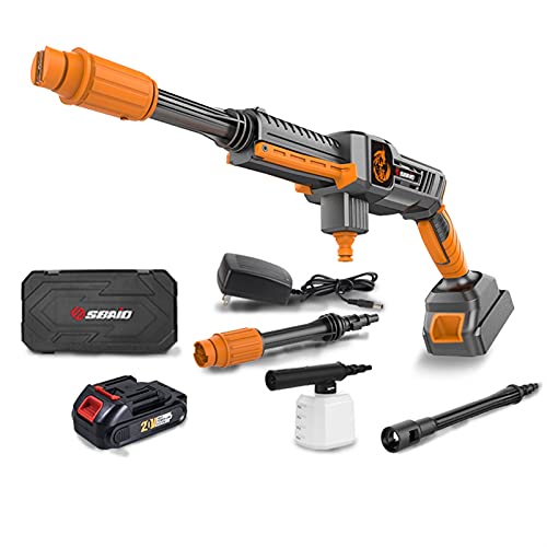 DXY Portable Cordless Washer High Pressure Washer Spray Gun Set 20V 2200 MAh 300W 1000 Psi Working Pressure with 5 in 1 Nozzle for Patio Car Garden Window