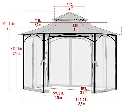 ShelterLogic Outdoor 11' x 11' Magnolia Vented Soft Top Gazebo and Screenhouse