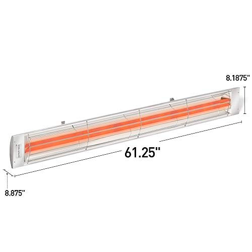 Infratech CD6024SS Dual Element - 6,000 Watt Electric Patio Heater - C Series, Choose Finish: Stainless Steel