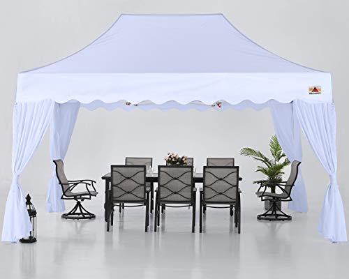 ABCCANOPY Patio Pop Up Canopy Tent with Curtain 10x15 Event-Series (White)
