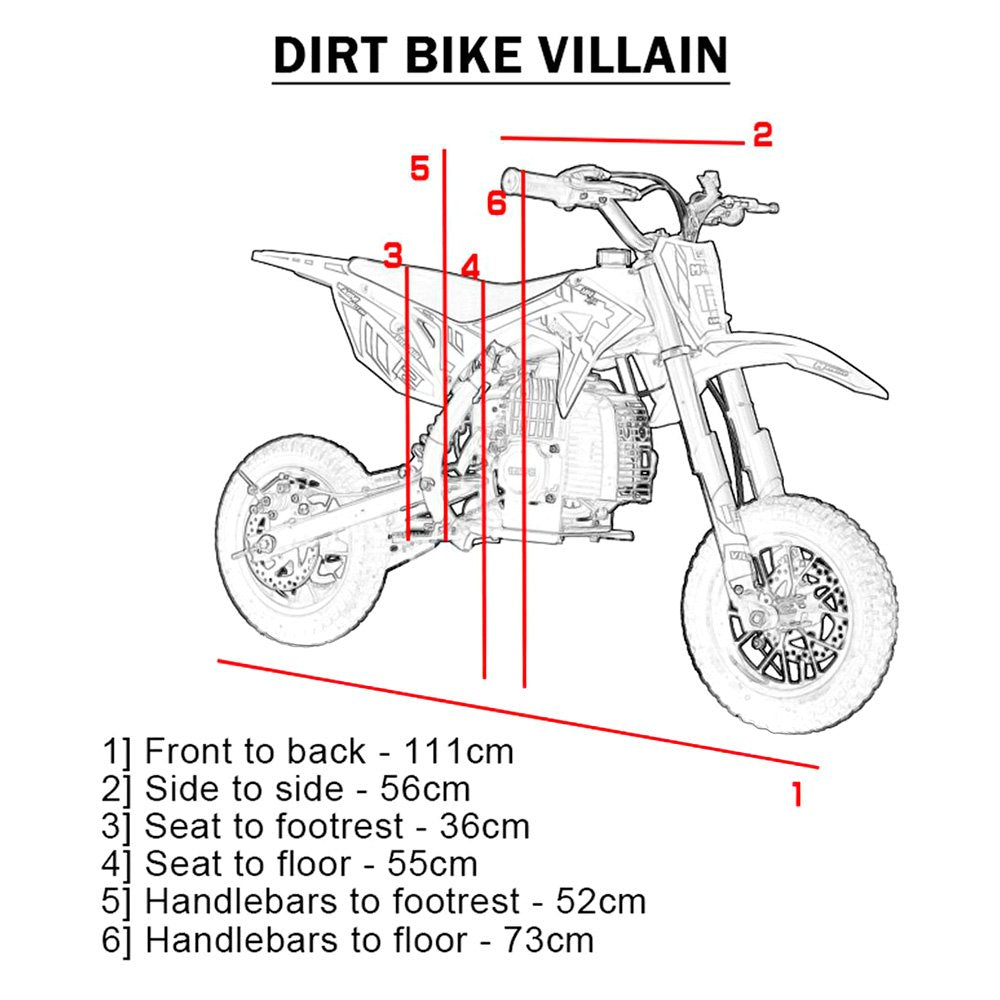 MotoTec Villain 52cc 2-Stroke Kids Gas Dirt Bike