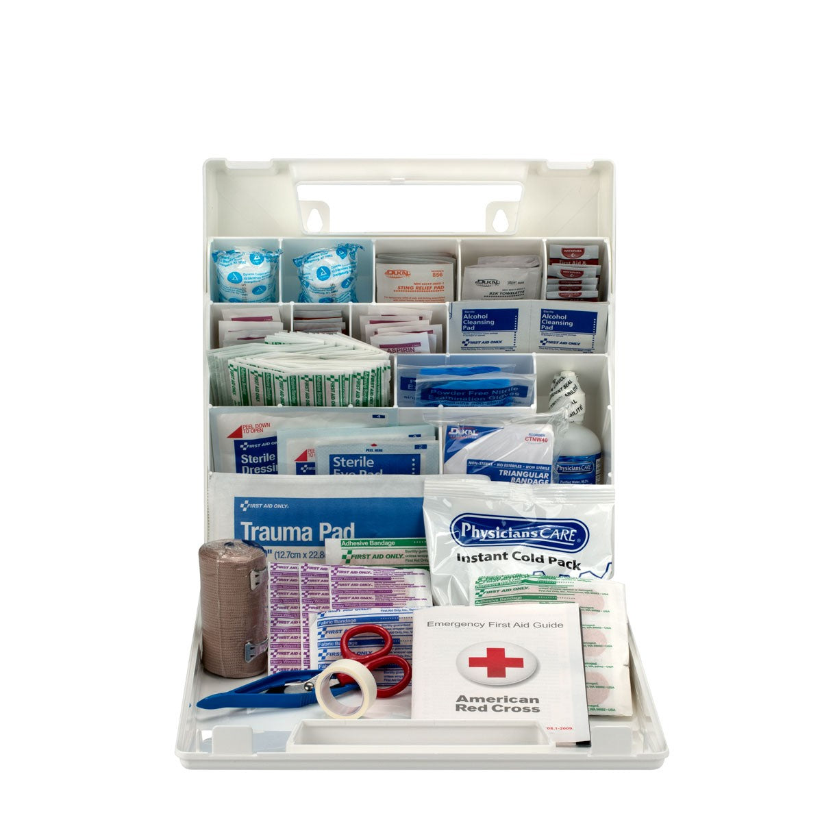 First Aid Only 50 Person First Aid Kit, Plastic Case with Dividers (5 per order)