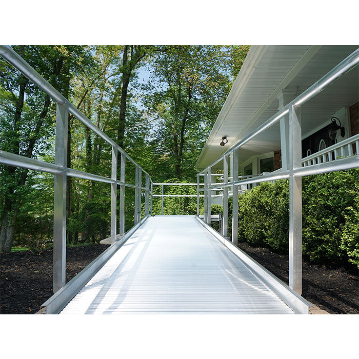 National Ramp Liberty Solid Surface Aluminum Wheelchair Ramp with Handrails