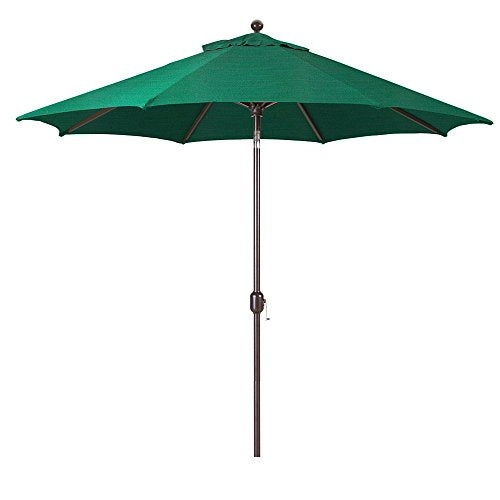Galtech 9-Foot (Model 737) Deluxe Auto-Tilt Umbrella with Antique Bronze Frame and Sunbrella Fabric Forest Green (Includes Extended Frame Warrantee)