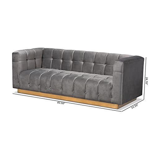 Baxton Studio Sofa, Gray