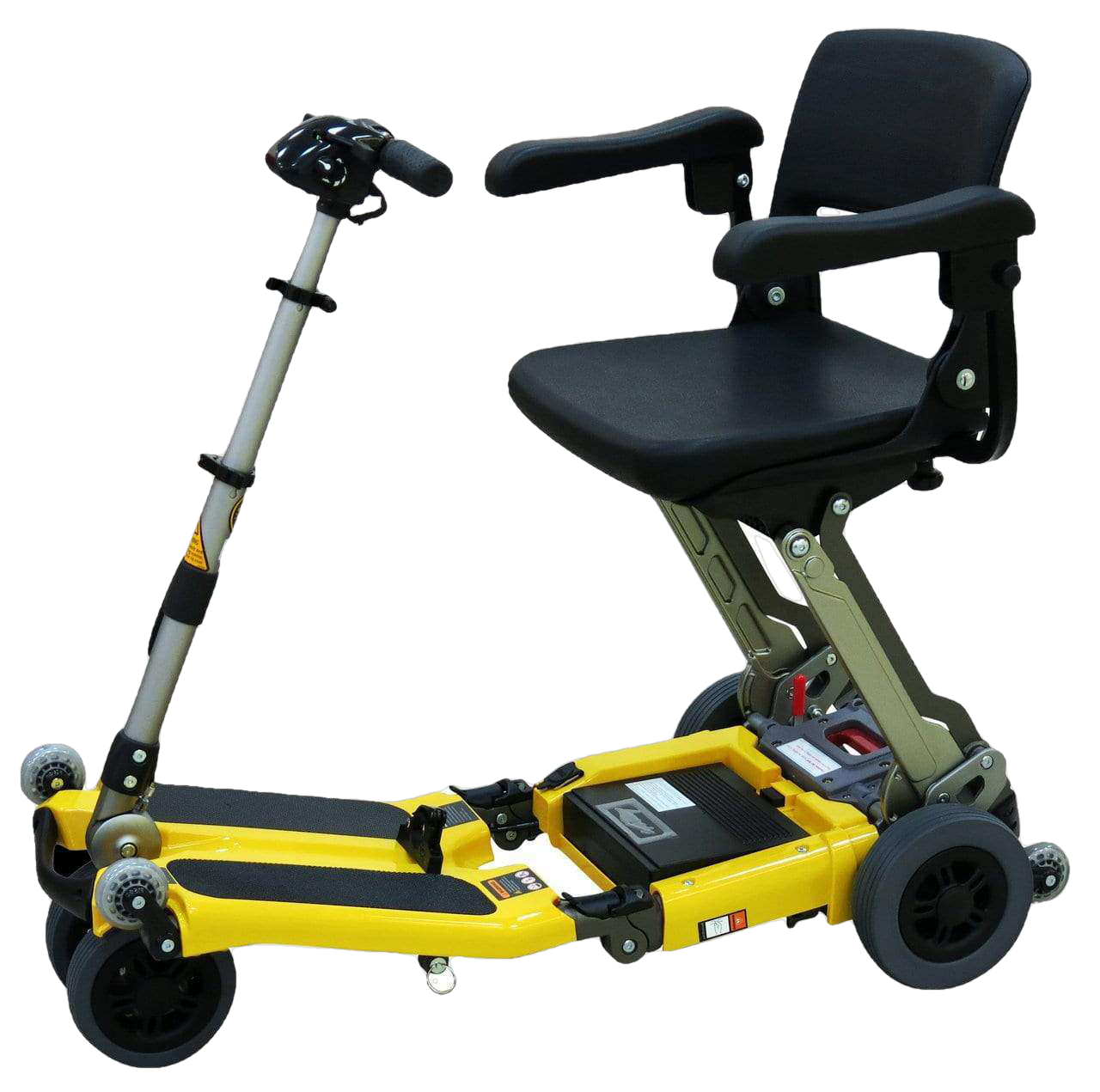 Luggie Standard Folding Travel Scooter Yellow Open Box