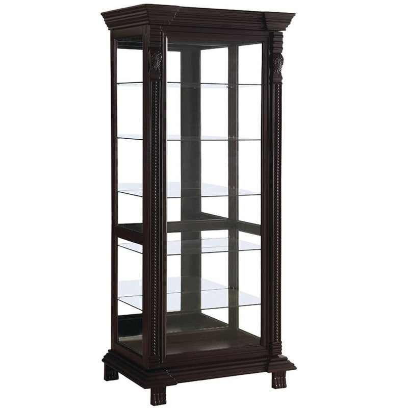 Coaster 6 Shelf Curio Cabinet in Cappuccino