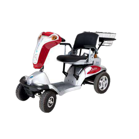 Tzora Titan Hummer XL 4 Wheel Heavy Duty Folding All Terrain Mobility Scooter Red New