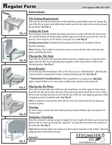 Stegmeier Gunite Pool Coping Forms Regular 1CF111