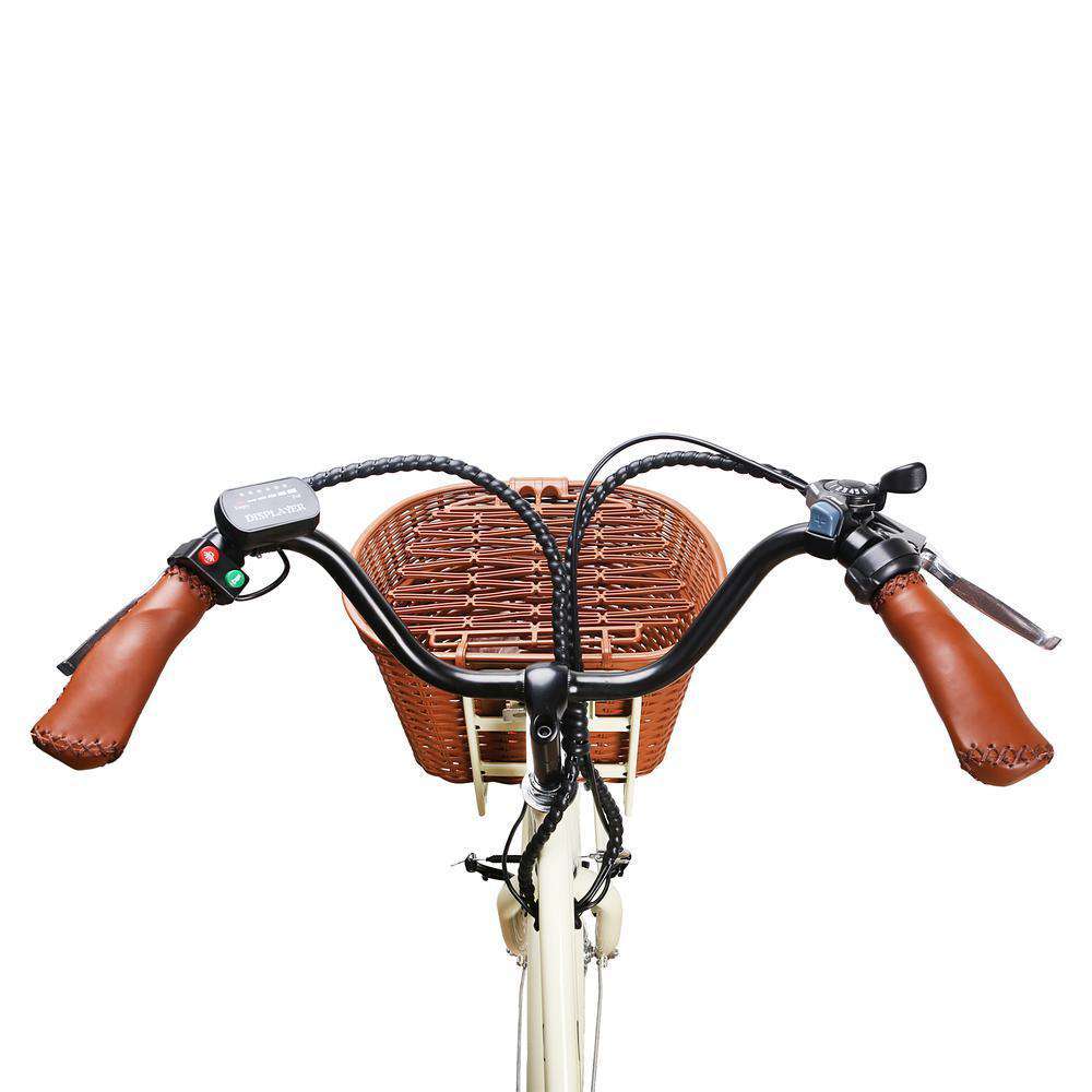 NAKTO 26 inch 250W City Classic Electric Bicycle 6 Speed E-Bike 36V Lithium Battery White New