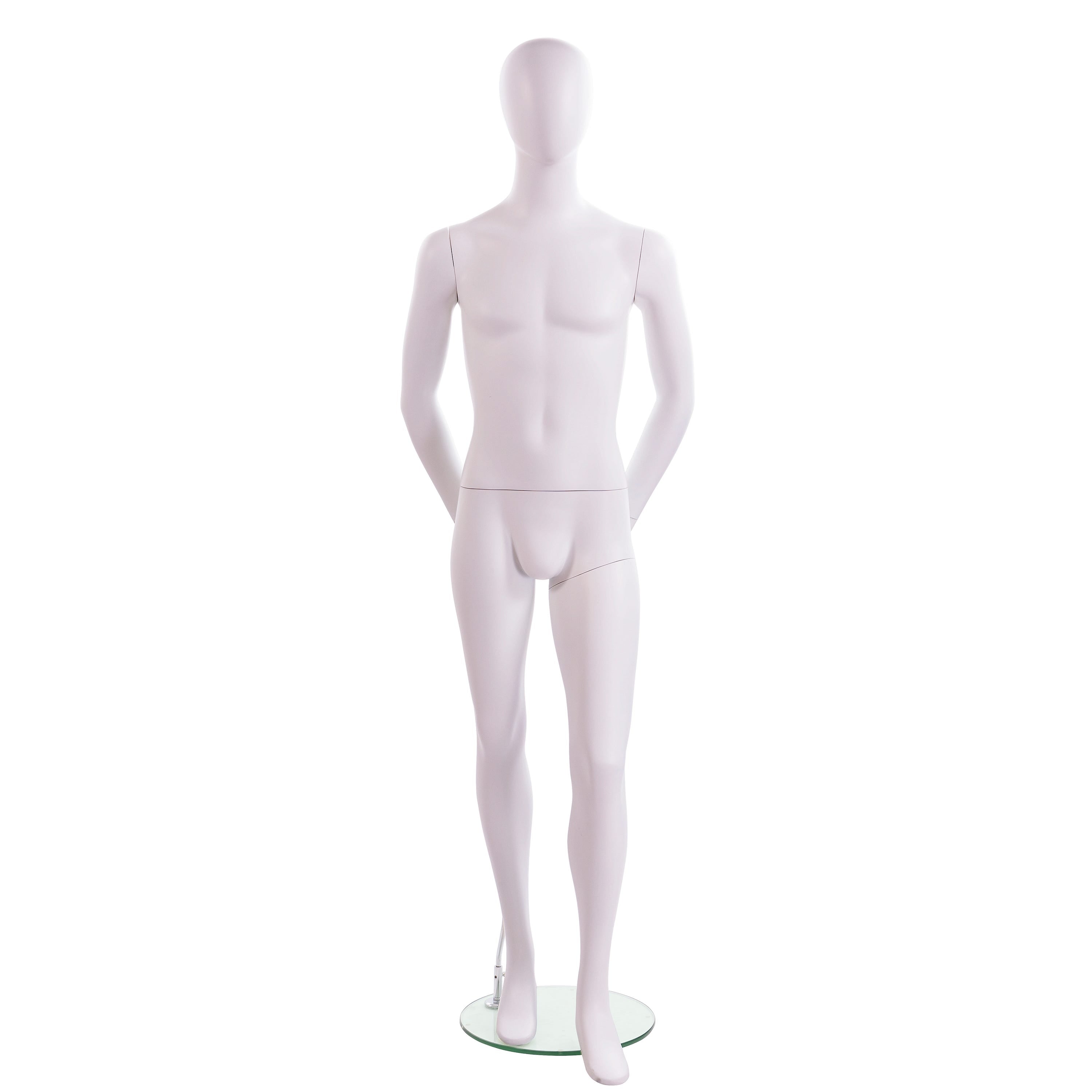 Econoco Male Mannequin - Oval Head, Arms Behind Back