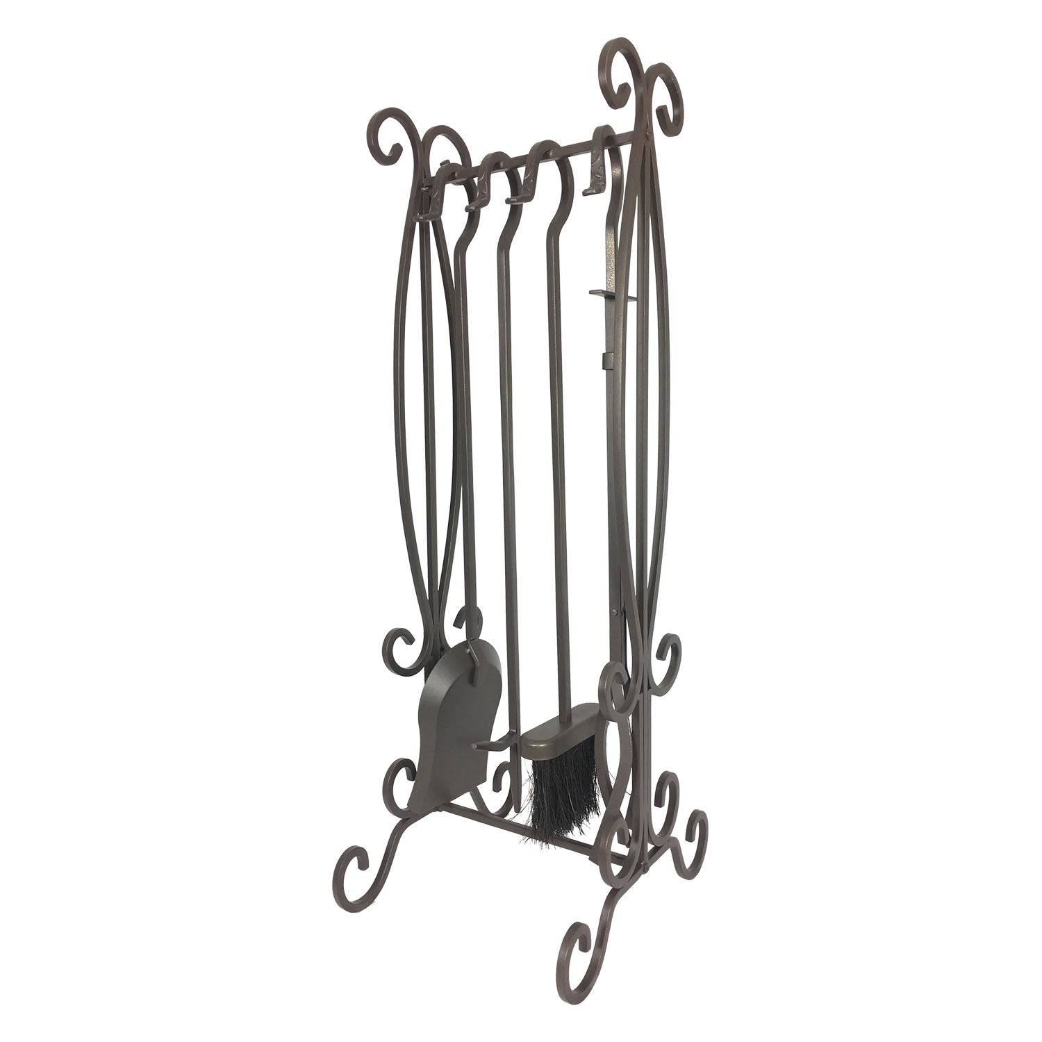 Dagan 5-Piece Hanging Fireset Bronze Wrought Iron