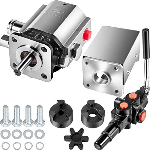 VEVOR Hydraulic Wood Splitter Pump, Aluminum 2-stage Log Splitter Pump, 3500PSI 11GPM Hydraulic Pump, 4-Hole Bolt Log Splitter Build Kit w/Bracket, Jaw Coupler, Return Valve for 7/8