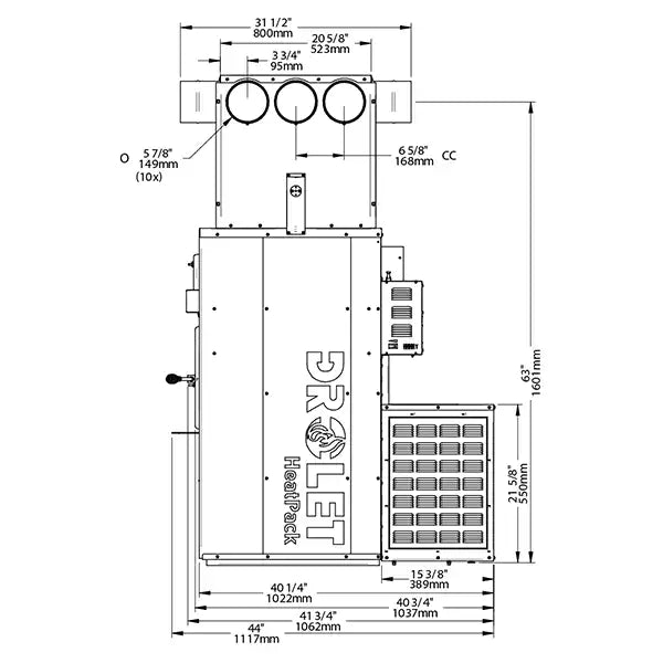 Drolet DF00500 Heatpack CSA Certified 1,500 Sq. Ft. Wood Furnace New Canada Only