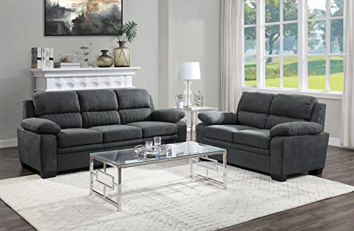 Lexicon Vega 2-Piece Living Room Set, Dark Gray