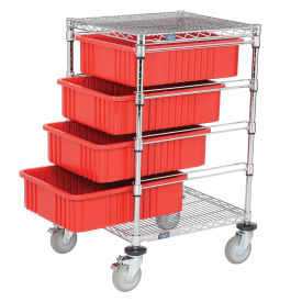 Chrome Wire Cart With 4 6