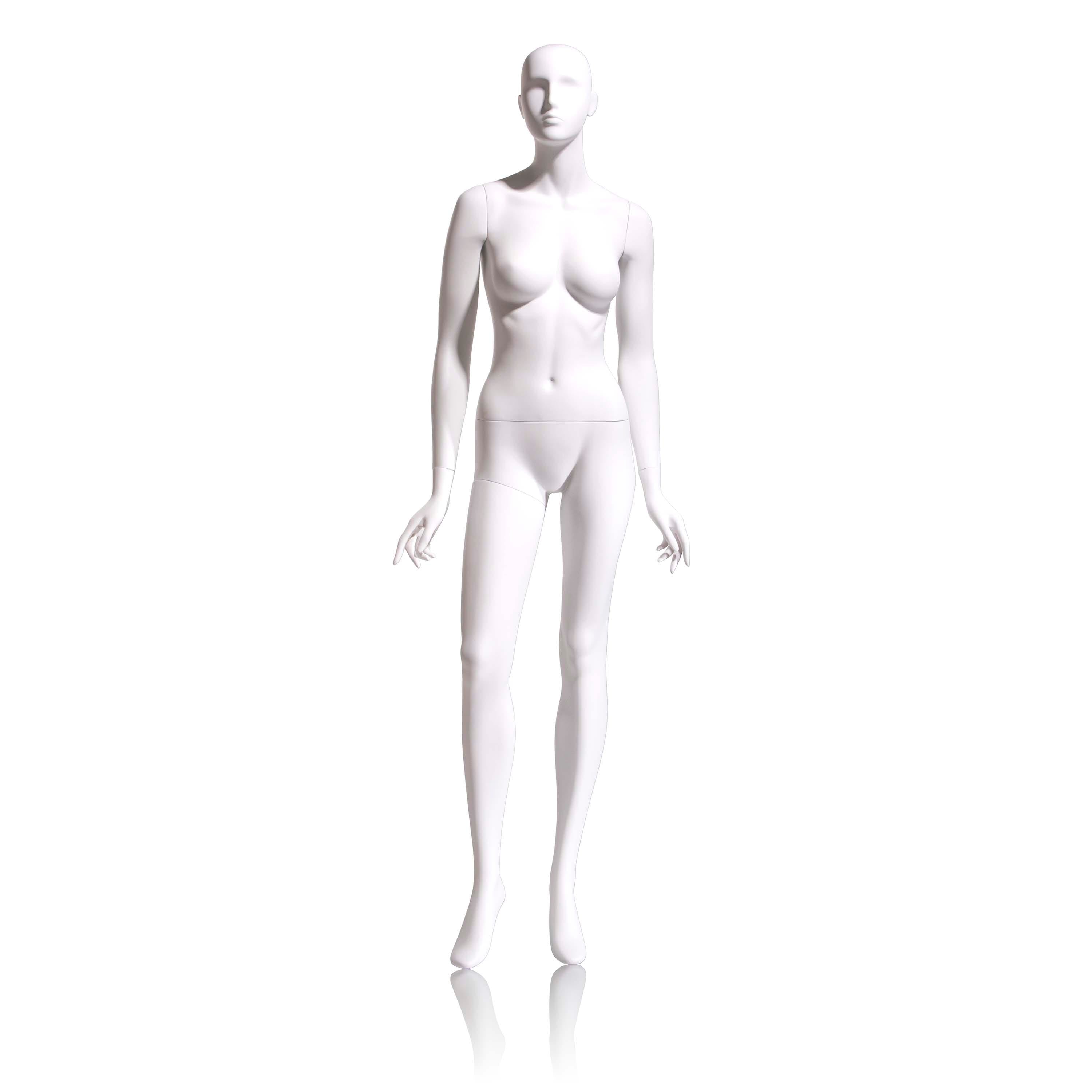 Econoco Female Mannequin - Abstract head, Arms by Side, Right Leg Slightly Forward