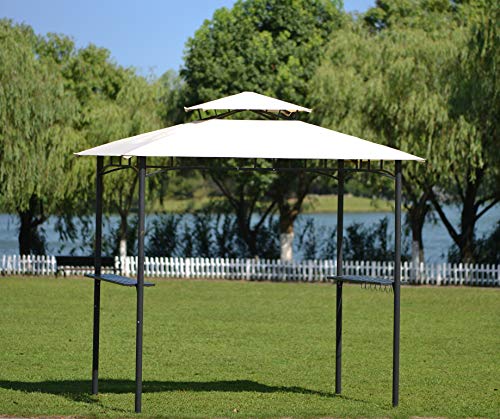 Grill Gazebo 8'x 6.7' Barbecue Canopy BBQ Gazebo Canopy Tent w/Air Vent Double Tiered Outdoor