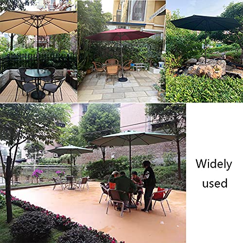 HRD Solar Patio Umbrella Garden Parasol Umbrella with Push Button Tilt and Crank Waterproof Polyester Fabric Aluminum Alloy Pole for Deck Beach Restaurants Ø2.7m/8.85ft