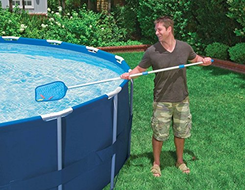 Intex 26701EH 10ft x 30in Prism Metal Frame Above Ground Swimming Pool with Filter Pump and Cleaning Maintenance Kit with Vacuum, Skimmer and Pole