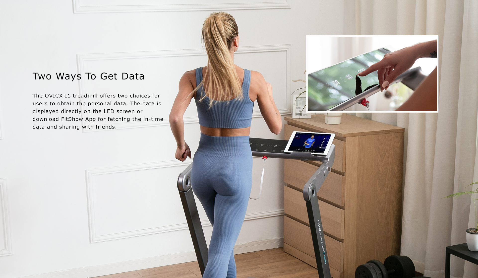 OVICX OS-TMILL-I1 Flat Folding Treadmill with Bluetooth Connectivity New