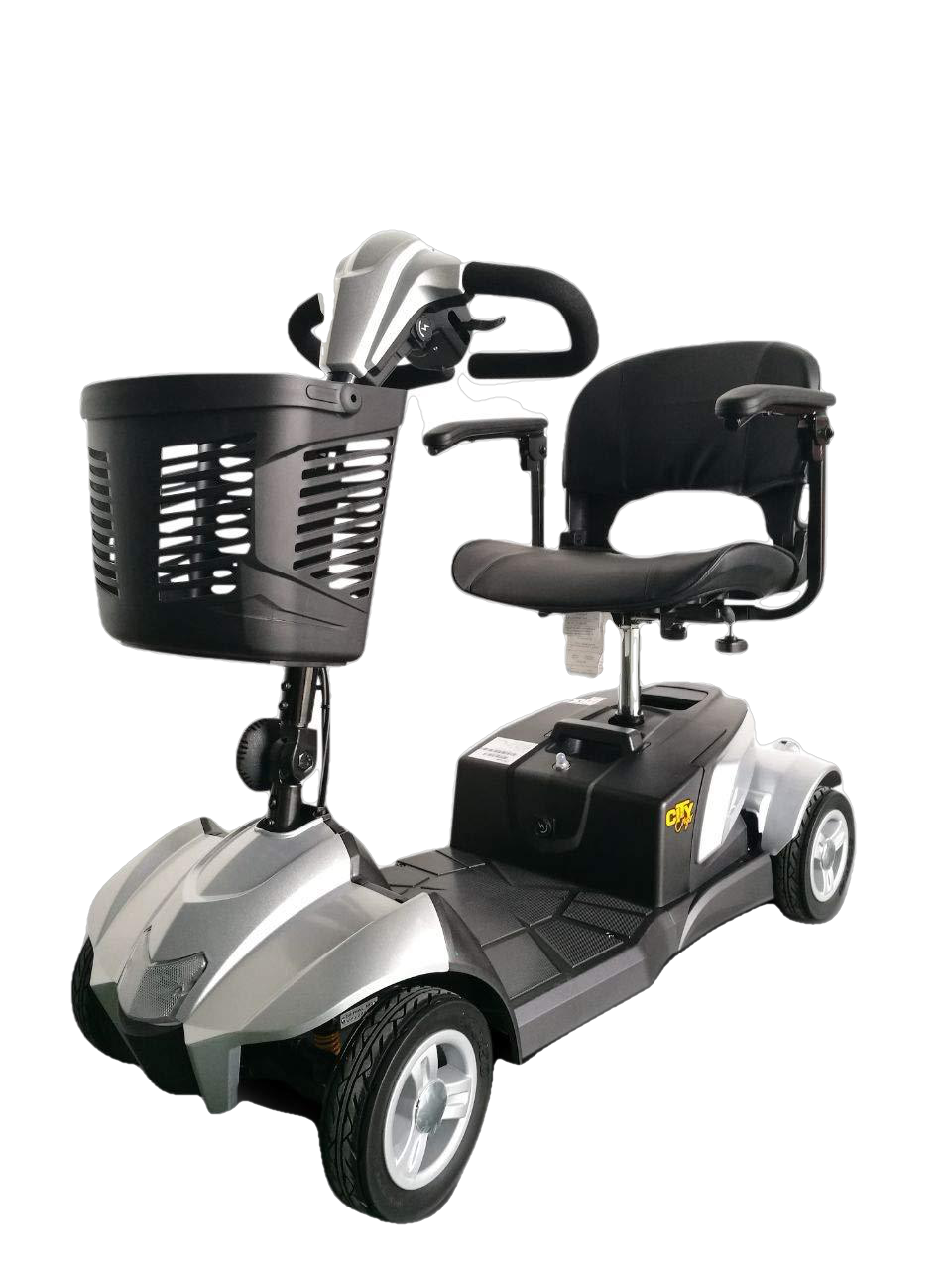 EV Rider CityCruzer 4 Wheel Electric Travel Scooter Silver Open Box